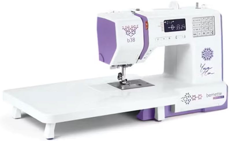Bernette B38 Yaya Han Edition Computerized Sewing Machine | 394 Built-In Stitches, LCD Display, Automatic Thread Cutter, Adjustable Presser Foot Pressure, 8 Presser Feet