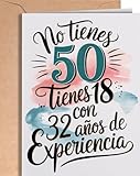 EN BLANCO POR DENTRO para que puedas escribir un mensaje especial en su 50 cumpleaños a tu persona favorita y así personalizarlo a tu manera.