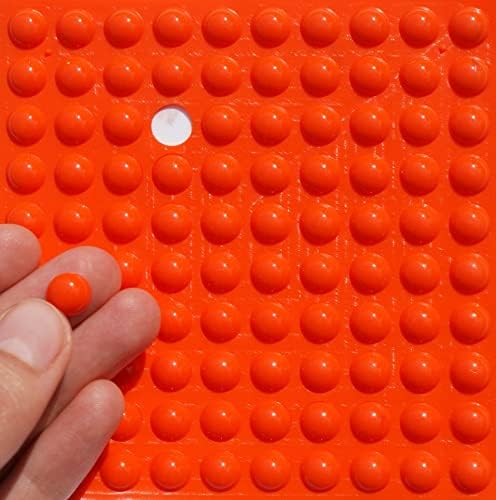 Bumpons RUBBER FEET ~ 10mm x 4mm ~ Small Self Adhesive STICKY PADS Dots STOPPERS ~ Furniture Protectors ~ Clear, Black, White, Orange, Red, Blue, Green (40, Orange) — image 1