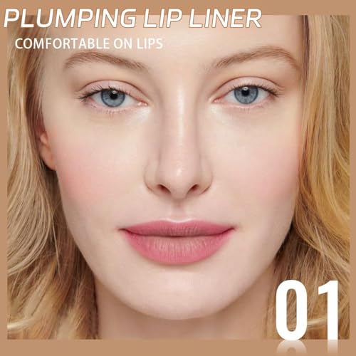 Image of Matte Lip Liner - Dual-Ended Retractable Pencil with Silicone Smudger, Waterproof Long Wear Crayon for Flawless Contour & Plump Lips, Vegan Cruelty-Free Beauty for Everyday Elegance (01#, 1PCS)