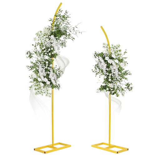 Gold Traubogen, Hochzeitsbogen Gestell, Metall Hochzeitsbogen Hintergrund Ständer, 2.04m & 2.4m Wedding Arch für Hochzeit Zeremonie, Geburtstag, Babyparty Dekoration