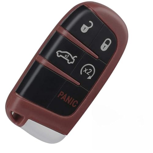 Beefunny New Red Replacement Remote Car Key Shell Case Fob 5 Buttons for Chrysler Jeep Dodge 2011-2018 (1)