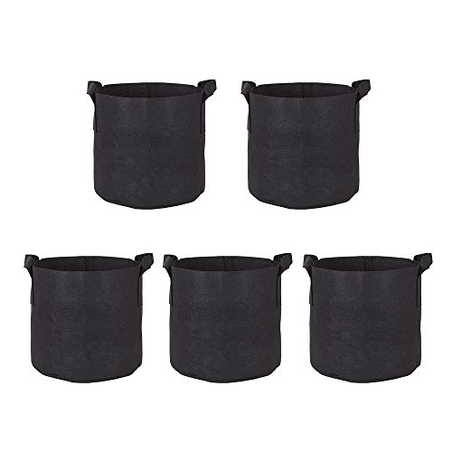 Mintice 5 Piezas Sac à plantes Bolsa de Cultivo de Plantas Vegetal Bolsa Cultivo Tela macetas Respirable hogar jardín para Patata, Tomate, Zanahoria 5 galones