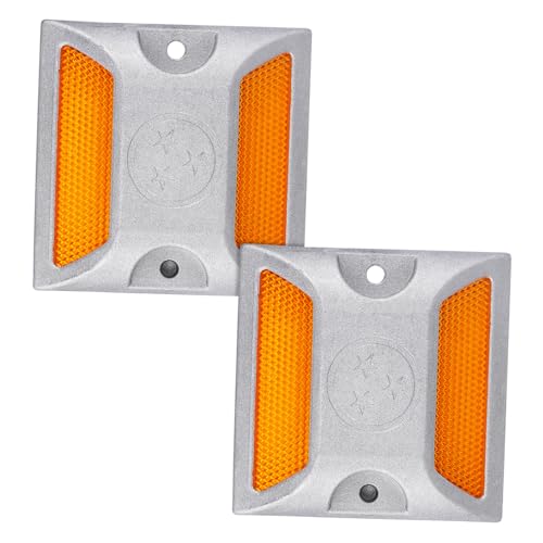Garneck 2pcs Marcadores Reflectivos de Carretera de Aluminio