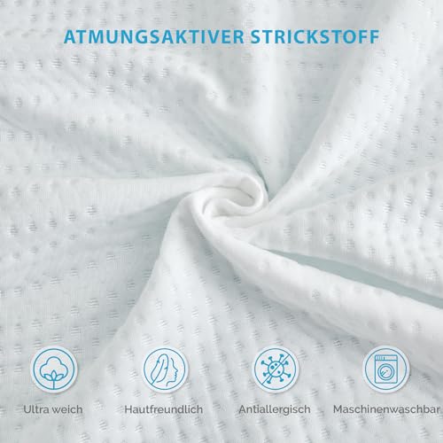 Degrees of Comfort Topper 180x200cm, 8cm Höhe Zwei Härtegrade H2&H3, Matratzentopper aus Gel Memory Foam Mit Atmungsaktiver Abnehmbarem Matratzenbezug Öko-Tex Zertifiziert - rutschfeste Unterseite