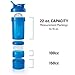 BlenderBottle Shaker Bottle with Pill Organizer and Storage for Protein Powder, ProStak System, 22-Ounce, Black/White
