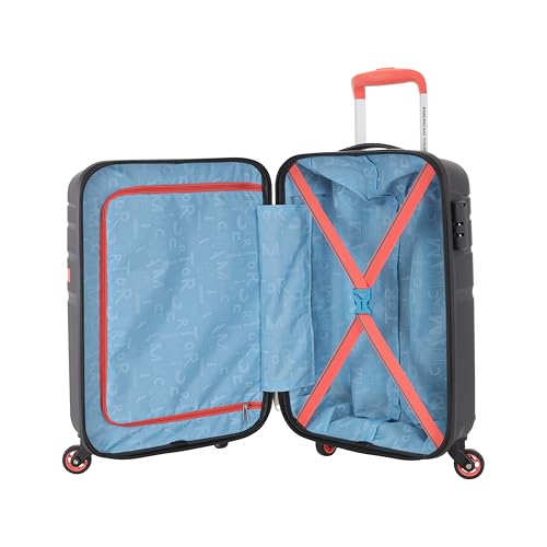 Image of American Tourister Upland Sport 55 CM Small Carry-On Polypropylene (PP) Hard 4 Wheels Spinner Luggage /Suitcase /Trolley Bag for Travel (Black)