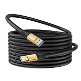 Mygatti Extra Long USB 3.0 A to A Cable 20FT, 5Gbps High Speed, Type A Male to Male Data Transfer Cord, Compatible with Hard Drive, Laptop Cooler, TV, DVD Player, USB Hub, Projector and More