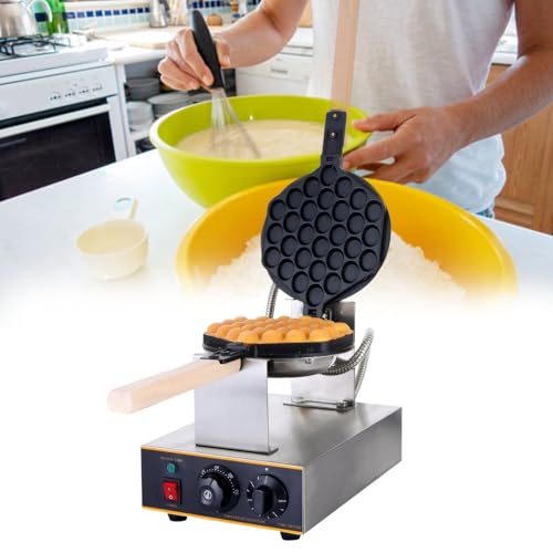 pedenencelia Gaufrier À Bulles/Gaufrier Aux Œufs, Rotation 180°/1400 W/50-250 ℃ Réglable avec Revêtement Antiadhésif/Corps Épais pour Restaurants Ou Cuisine Maison,Petit Déjeuner Et Desserts