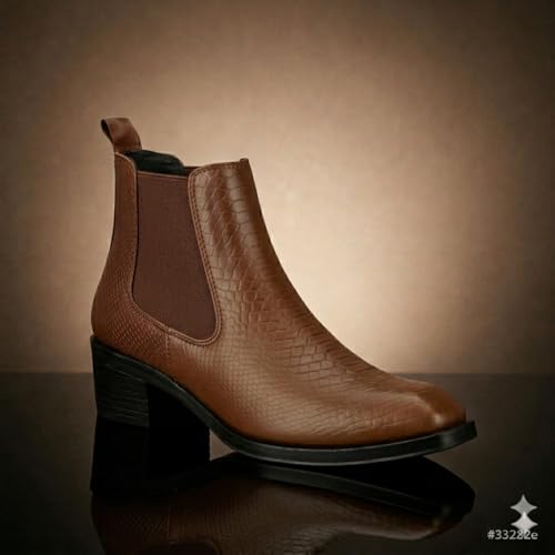 Image of Men's Chelsea Boots | Black Croc Textured Leather | Cuban Heel | Italian Design | TPR Sole | Cushioned Insole