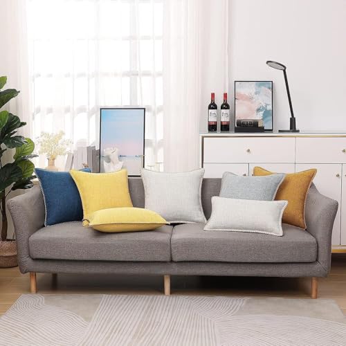 Housse de coussin lin 60x60 lavable pour rénover un grand canapé usé