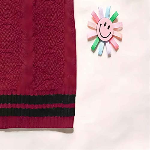 Baby Boy Girls Knit Sweater Vest Uniform Pullover Top Pure Color Cotton Spring Autumn Toddler3