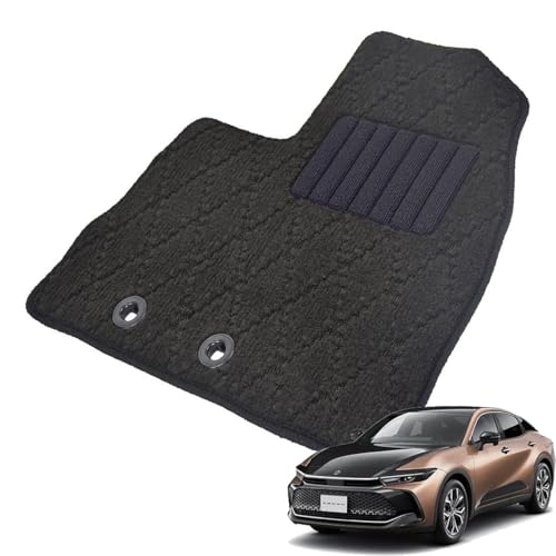 Kemmel トヨタ 新型クラウンクロスオーバー 35系 令和4年9月〜 専用 フロアマット カーマット ダイヤライン生地/ブラック (運転席のみ/刺繍ロゴなし)