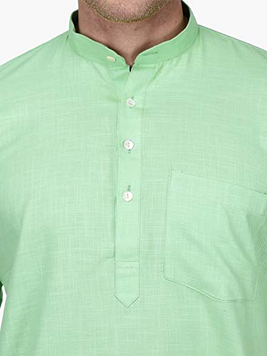 Image of Rajubhai Hargovindas Men's Premium Cotton Half Sleeve Solid Kurta