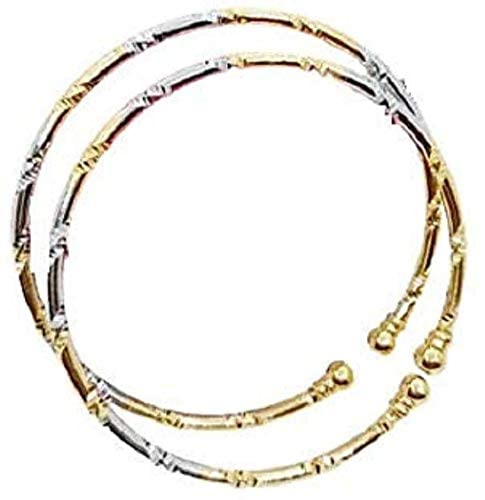 fashion accessories Kada Bracelet Adjustable Bangle Mixed Metal Astrobangle Copper, Silver and Brass, Health Benificial,Free Size, Kada for Men (KADA-GOLDEN+SILVER-04-2PCS) (B0C55NDJBL) Amazon Price History, Amazon Price Tracker
