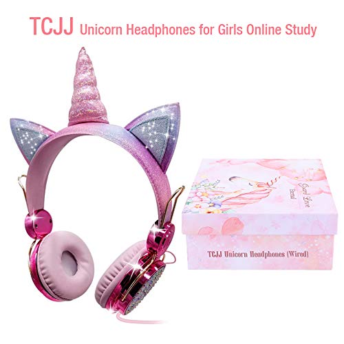 Unicorn Kids Headphones for Girls Children Teens, Wired Headphones for Kids with Adjustable Headband, 3.5mm Jack and… - Image 8
