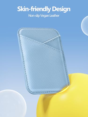 Image of Miroddi for MagSafe Wallet, Strongest Magnetic Card Holder for iPhone 17 /16 /15 /14 /13 /12 Series, Ultra-Thin Leather Magnetic Phone Wallet with 2 Card Slots, RFID Blocking, Carbon Fiber Blue