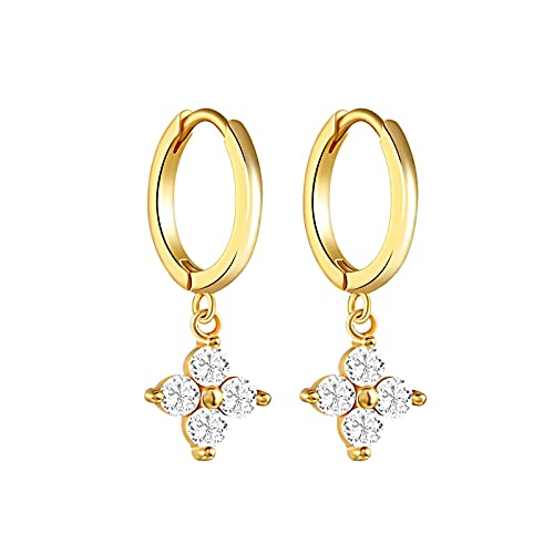 Boucles d'oreilles géométriques de haute précision en Zircon étincelant
