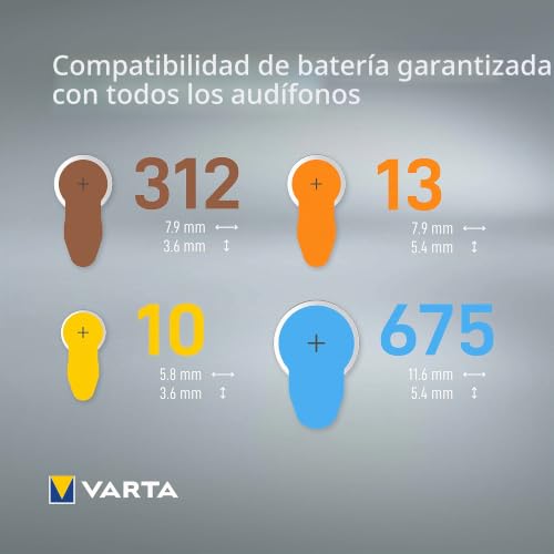 Miniatura 4 de VARTA Pilas para aparatos auditivos tipo 10 amarillo, paquete de 60, Power on Demand, batería de audífono, pilas de botón para audífonos, Made in Germany | wireless approved para audífonos Bluetooth, Tamaño p10, tecnología zinc-aire, sin mercurio, en dispensador, Made in Germany