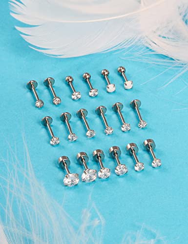 Ftovosyo 18G Cartilage Earring Surgical Steel Earrings For Women Forward Helix Earring With Crystal Heart Star Opal Conch Studs Tragus Earrings Daith Piercing Jewelry For Men Girls #TOP5