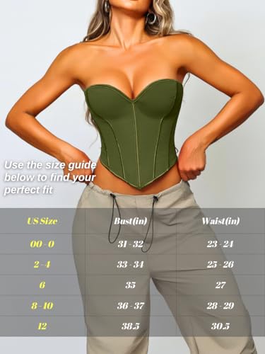 Image of ChiaoLezhee Heart Corset Top For Women, Sexy Concert Outfits Going Out, Strapless Crop Top, Overbust Bustier