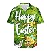 Men's Easter Button Down Shirt Funny Easter Eggs Print Short Sleeve Hawaiian Bowling Shirts Mens Easter Day T Shirts Men's Easter Shirt A, Multicolor