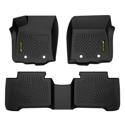PIT66 Floor Mats Cargo Liners Compatible with Toyota Tacoma Double Cab 2016-2023/Not Fit Manual Transmission, Not Fit Vehicles with Vinyl Flooring (He