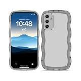 PanXCase Cover Trasparente per Samsung Galaxy A35 5G - Custodia Cute Wave Frame Leggero Slim Morbido Ragazze Donne Antiurto Antiscivolo Paraurti Case (Nero)