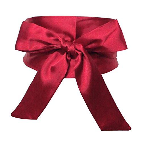 Women's Satin Ribbon Belt Tie Bowknot Band Wrap Wide Belt Waistband Silk belt