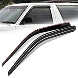 Auto Dynasty Window Visors Compatible with 1988-2002 Chevy Tahoe Blazer GMC Yukon C/K 1500 2500 3500 2-Door Fleetside, 2Pcs Tape-On Window Deflectors Rain Guards Side Vent Shade, Carbon Fiber Pattern