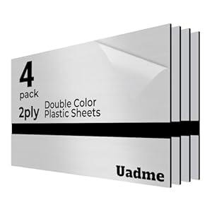 Uadme Kunststoffplatte Gravur, 4 Stück A4 Schilder