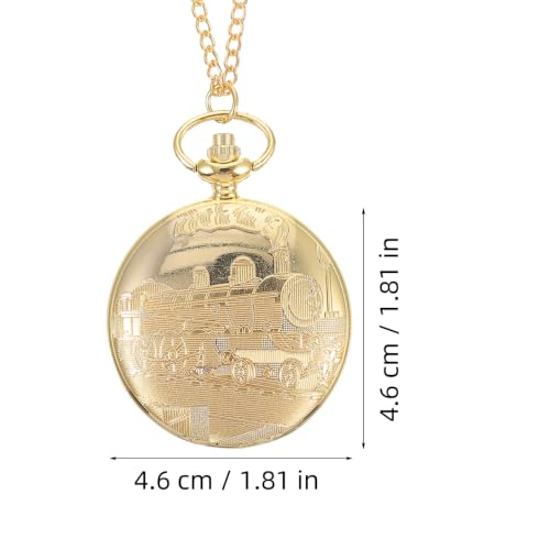 Image of Hemobllo Vintage Pocket Watch for Women Gold Antique Chest Watch with Chain Elegant Souvenir Timepiece Classic Mechanical Dainty Design