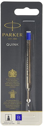 PARKER QUINKflow Ballpoint Pen Ink Refill, Broad Tip, Blue