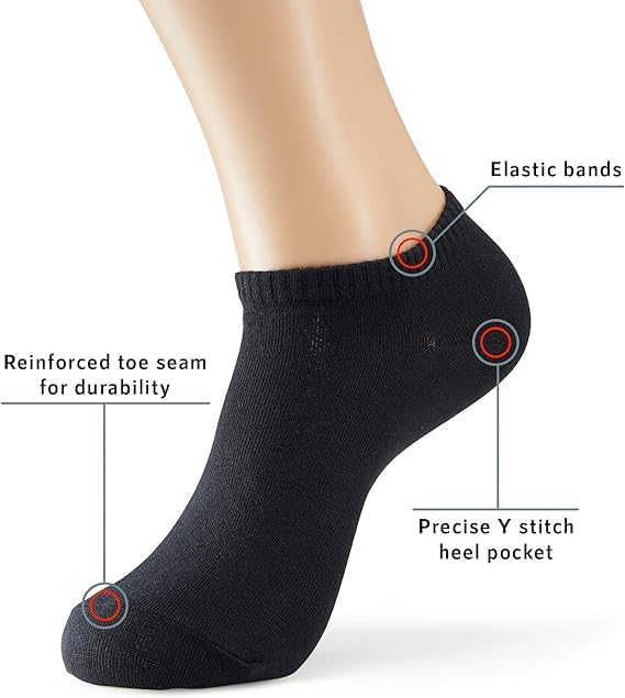 MONFOOT Men's/Women's 4 Pairs Thin Cotton Low Cut Ankle Socks, Multipack - Image 3