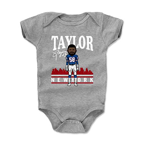 500 LEVEL Lawrence Taylor Baby Infant One Piece Bodysuit (18M, Heather Gray) - Lawrence Taylor Toon R WHT