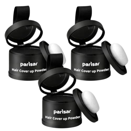 Image of PARISAR Hair Cover Up Powder Black 4g (Pack of 3) | Hair Root Touch Up | Natural Hairline Powder | Bald Spot Cover for Women & Men | Matte Finish