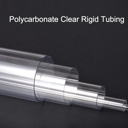 Image of uxcell Clear Rigid Tubing 1 /2 Inch(13mm) ID x 5 /8 Inch(16mm) OD x 1Ft(305mm) Length Round Plastic Polycarbonate Tube