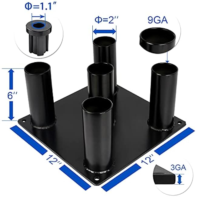 Eapele Barbell Storage Holder for 1 and 2 Olympic Bars EZ-Bars Trap Bars (5 Bars)