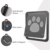 PETLESO Haustierklappe für Fliegengittertür Hundeklappe Katzenklappe Fliegengitter mit Magnetverschluss Einfache Installation Hundetür für Katzen/Hunde (42cm * 37cm)