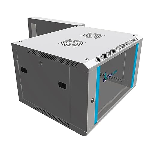Extralink Armario Rack de 19' 6U - Armario de Red de 600mm, para Montaje en Pared o Suelo, hasta 60 kg, Puerta de Cristal Templado, Apertura Delantera y Trasera, Gris - para Red doméstica y IT