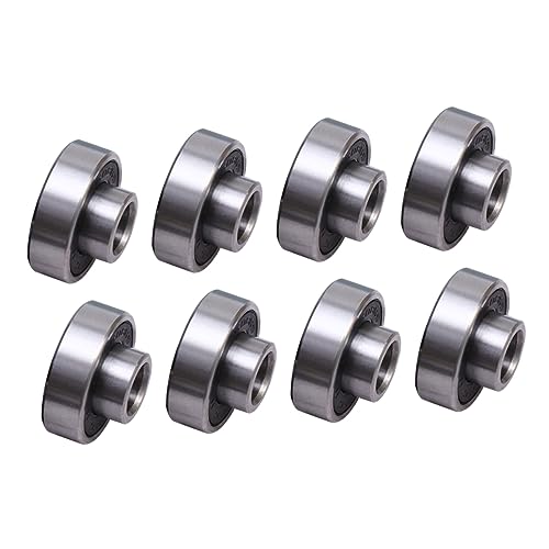 Totority 8Pcs Integrated Skateboard Wheel Bearings High Speed Low Noise Durable Performance for Skateboards Roller Skates and Scooters Black