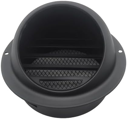 5 Inch Round Vent Cover, Black Stainless Steel Air Vent Built in Screen ...