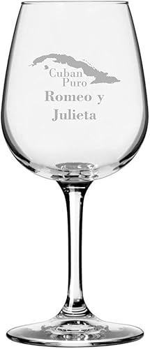 Miniatura 8 de Cohiba - Copa de vino multiusos con temática de cigarros cubanos grabada, 12.75 onzas