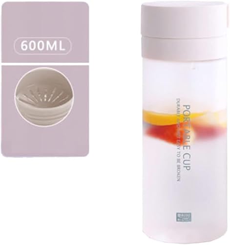 水筒 ウォーターボトル マットテクスチャ 食品グレード 軽い 大容量 プラスチック 水筒 フィルター付き 携帯便利 直飲み 漏れ防止 広口 600ml 800ml 水筒 スポーツボトル 高い密封性 ベージュ 600ml