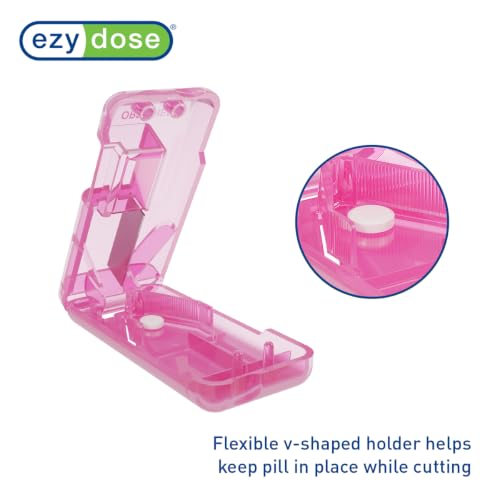 Image of Ezy Dose Pill Cutter & Splitter, Built-in Pill Dispenser, Pink