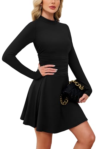 OFEEFAN Long Sleeve Dress Fall Homecoming Formal Party Club Mini Dresses Date Outfits4