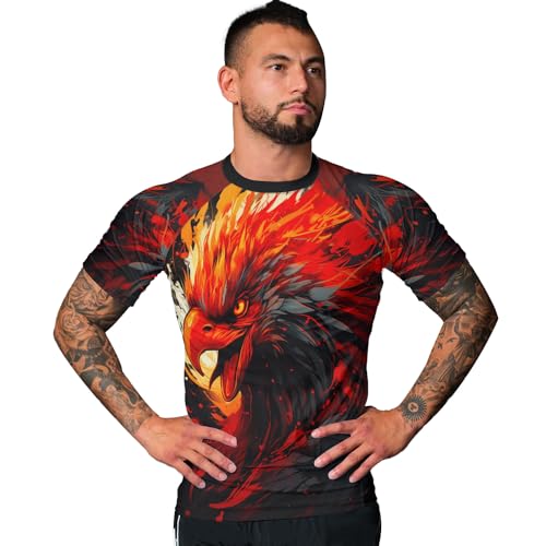 Men's Rash Guard Shirts Short Sleeves, Non See-Through Fabric, Rash Guard for Men BJJ Breathable Fabric3