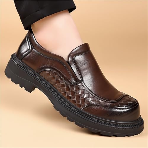 Men's Slip-On Dress Shoes for Wedding Business Formal Genuine Leather Spring Platform Sole Comfortable Oxfords2