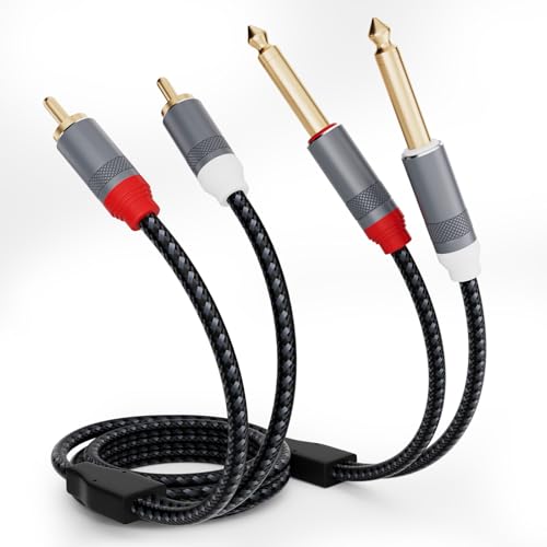 Birvemce Premium 6FT RCA to 1/4 Cable Noise Free Gold Plated