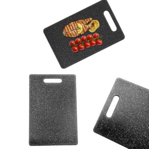Juego de 2 tablas de cortar plásticas con mango fácil miniatura 4